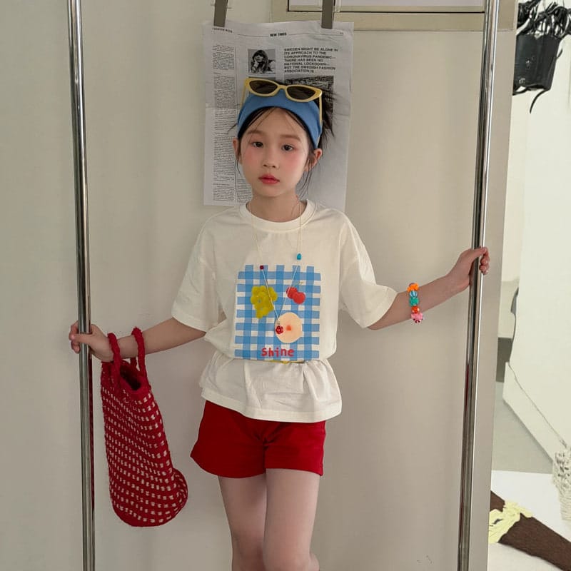 【KID】シャインフルーツプリント半袖Tシャツ