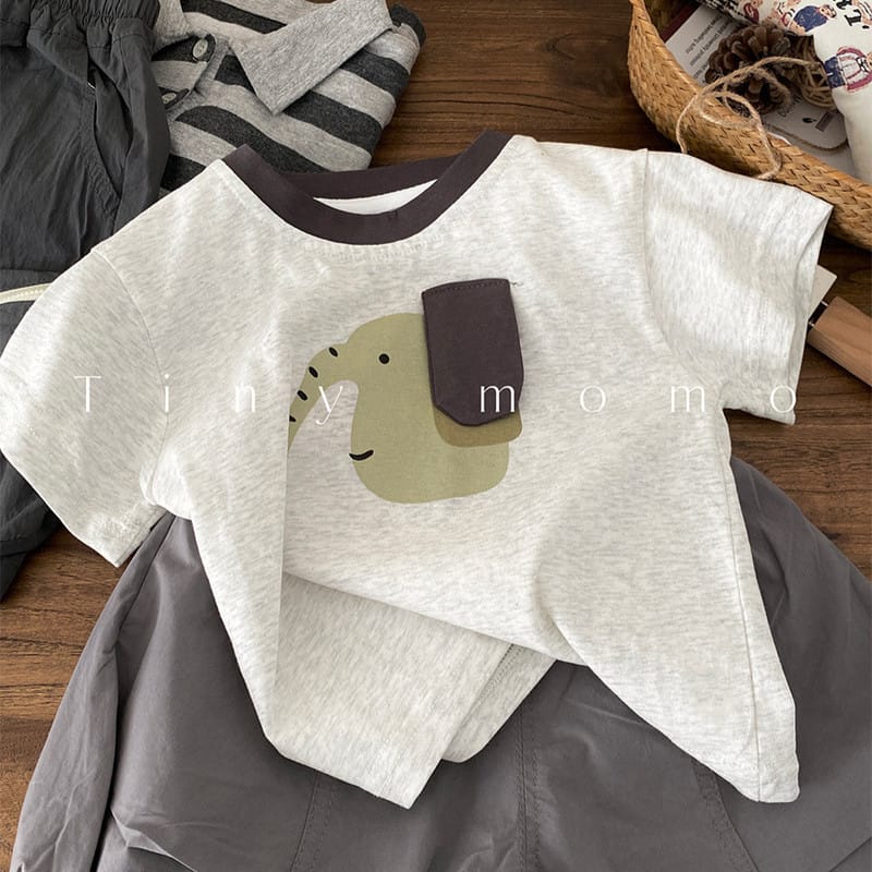 【BABY】ぞうさんモチーフ立体耳付き半袖Tシャツ