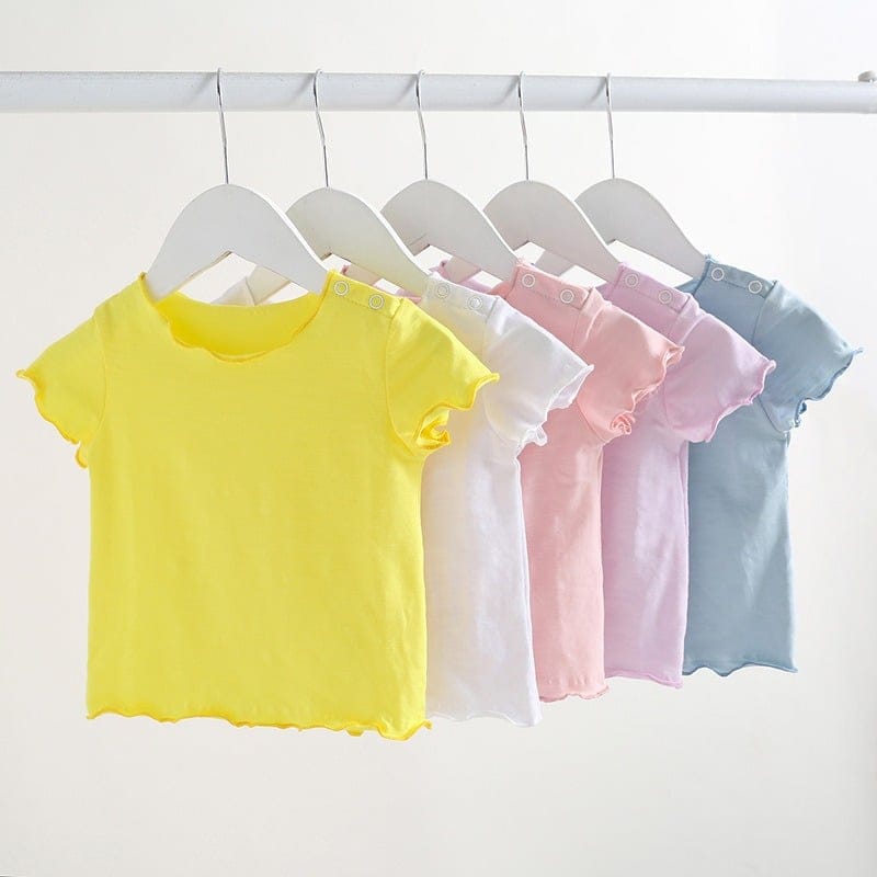 パステルカラーフリルメロウ半袖Tシャツ