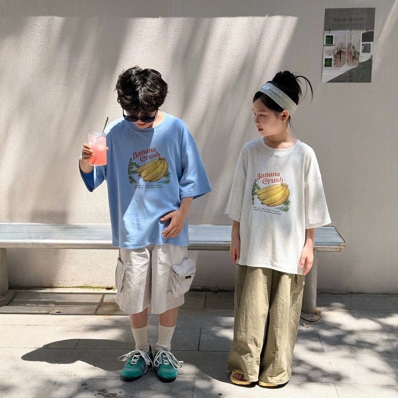 【KID】バナナクラッシュ英字プリント半袖Tシャツ