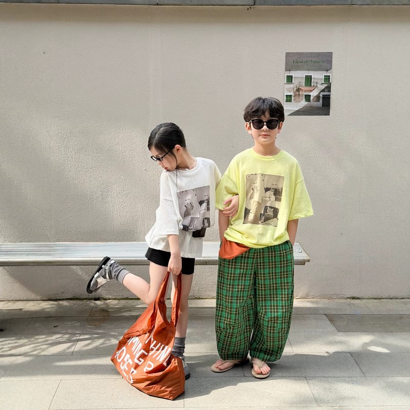 キャットフォト英字プリントリラックス半袖Tシャツ