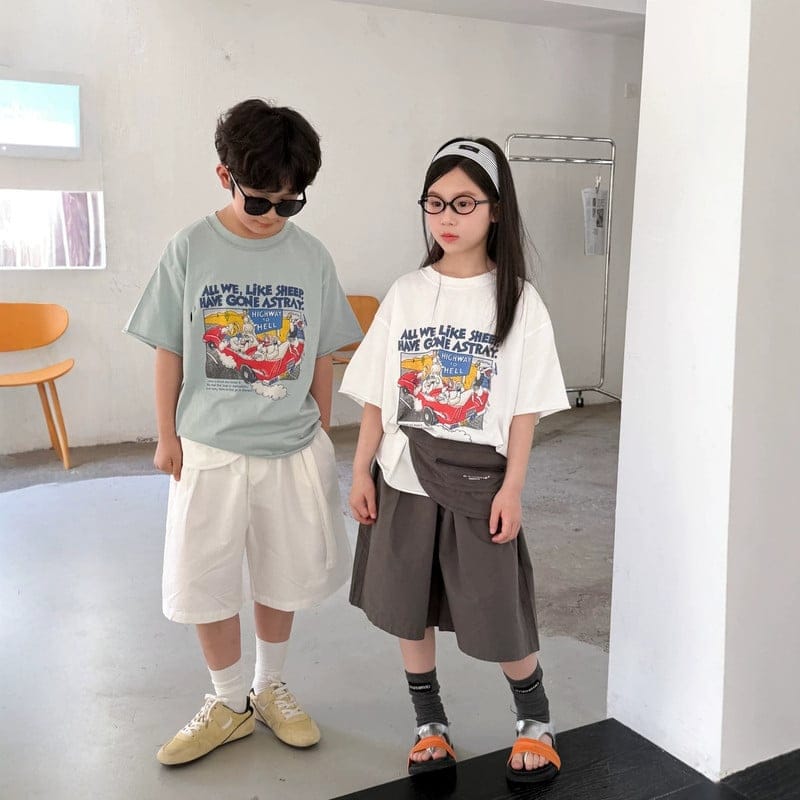 【KID】ゴーイングラムズプリント半袖Tシャツ