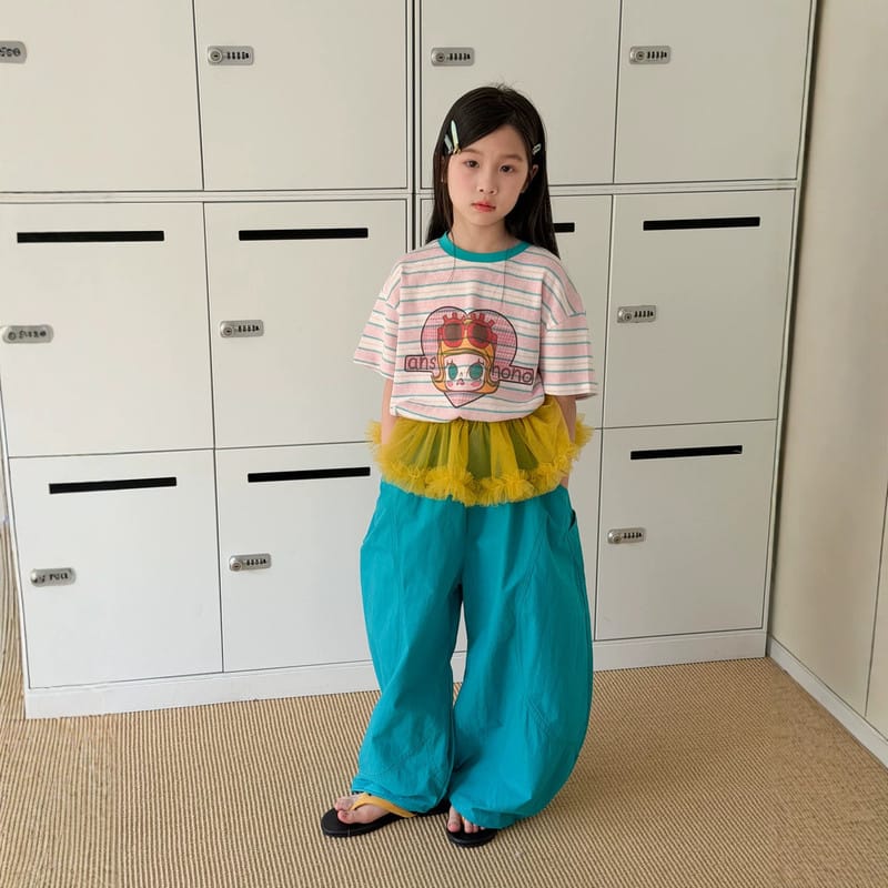 アングルドライビングストライプ半袖Tシャツ