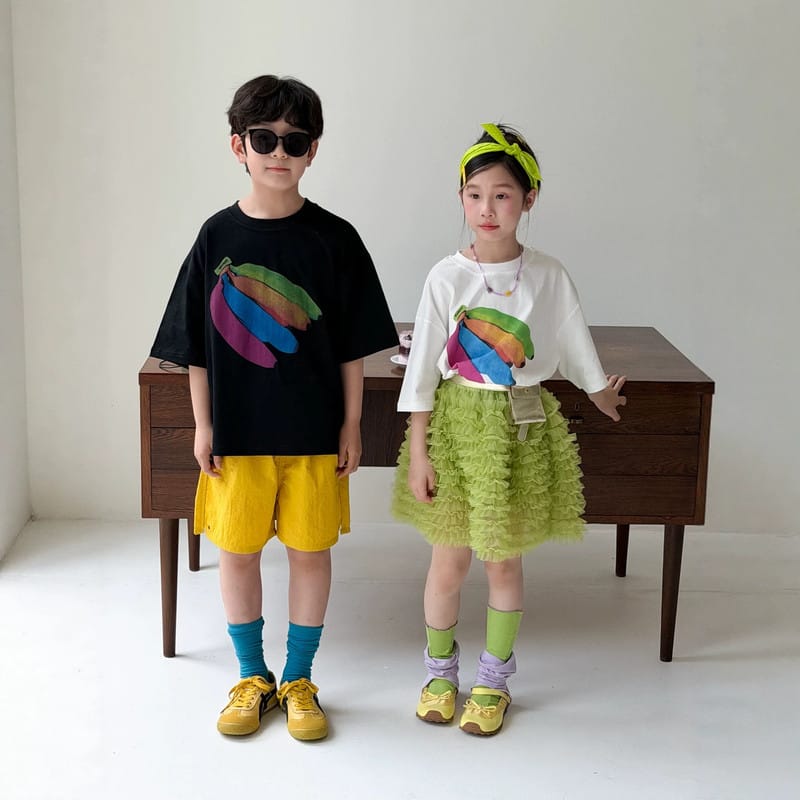 【KID】レインボーバナナプリント半袖Tシャツ