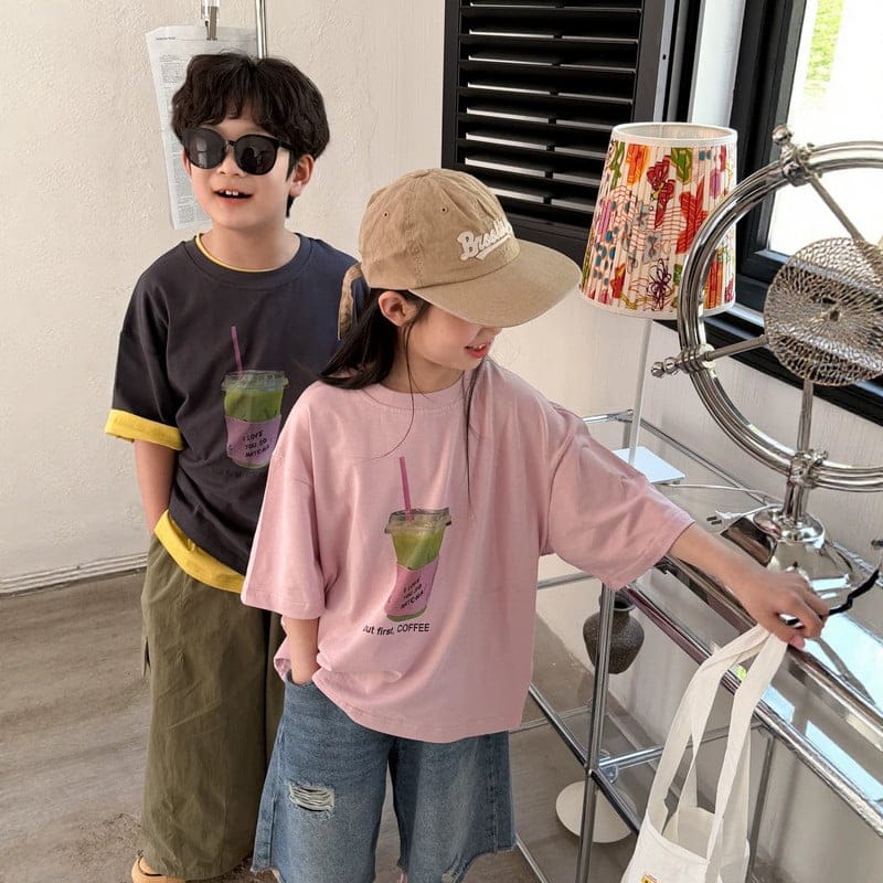 【KID】キウィスムージープリント半袖Tシャツ