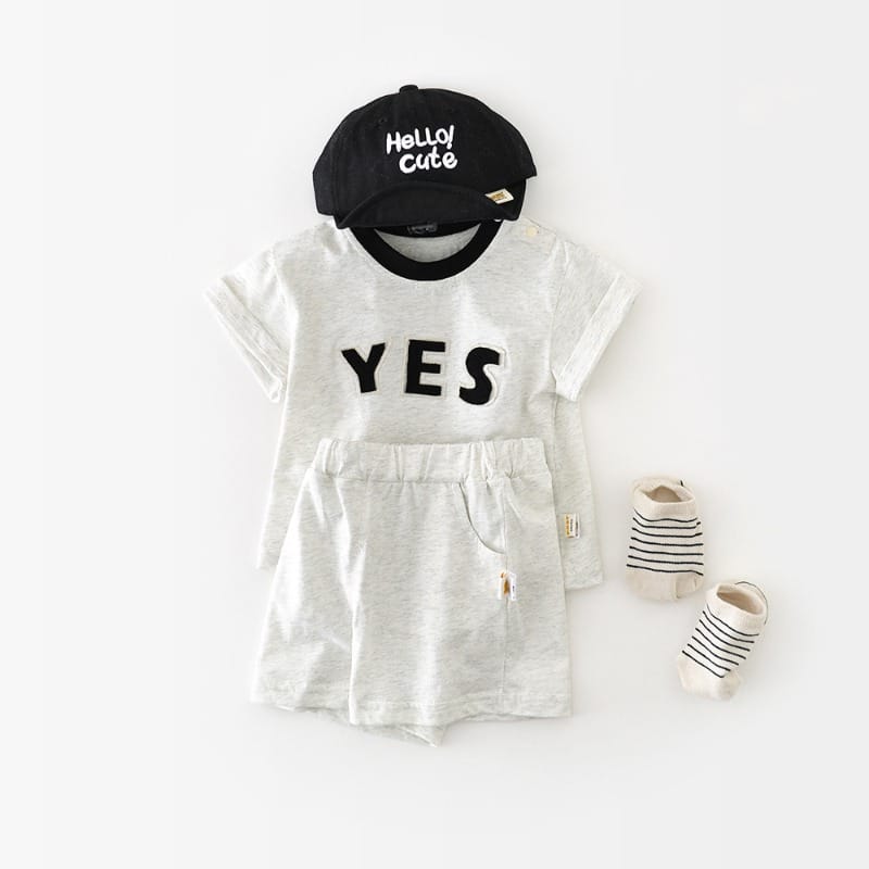 【セット】YESレタリング半袖Tシャツハーフパンツセットアップ