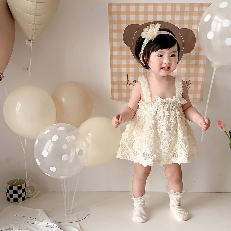 【BABY】ローズフェアリージャガードワンピース風ロンパース