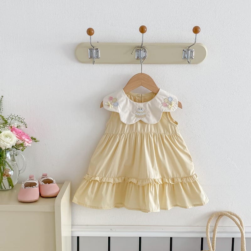 【BABY】ハッピーバルーン刺繍襟ノースリーブワンピース