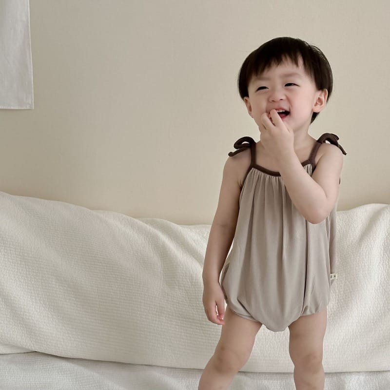 【BABY】チョコラテ配色キャミソールロンパース