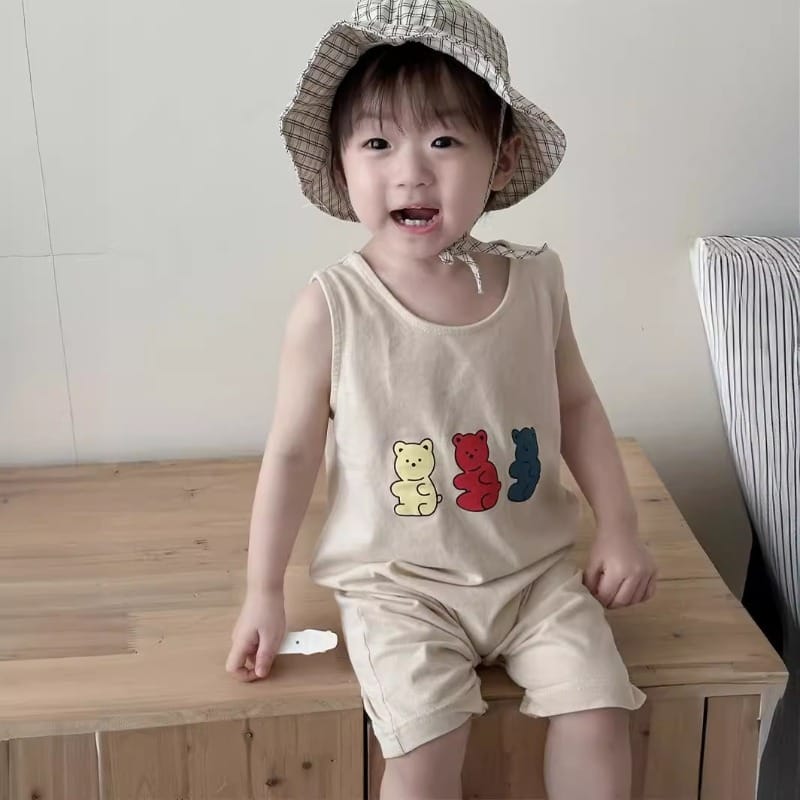 【BABY】ジェリーくまノースリーブロンパース