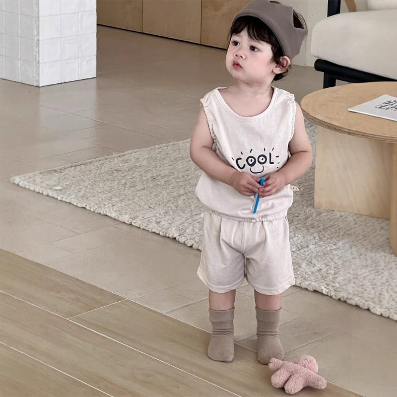 【セット】スマイルタンクトップハーフパンツセットアップ
