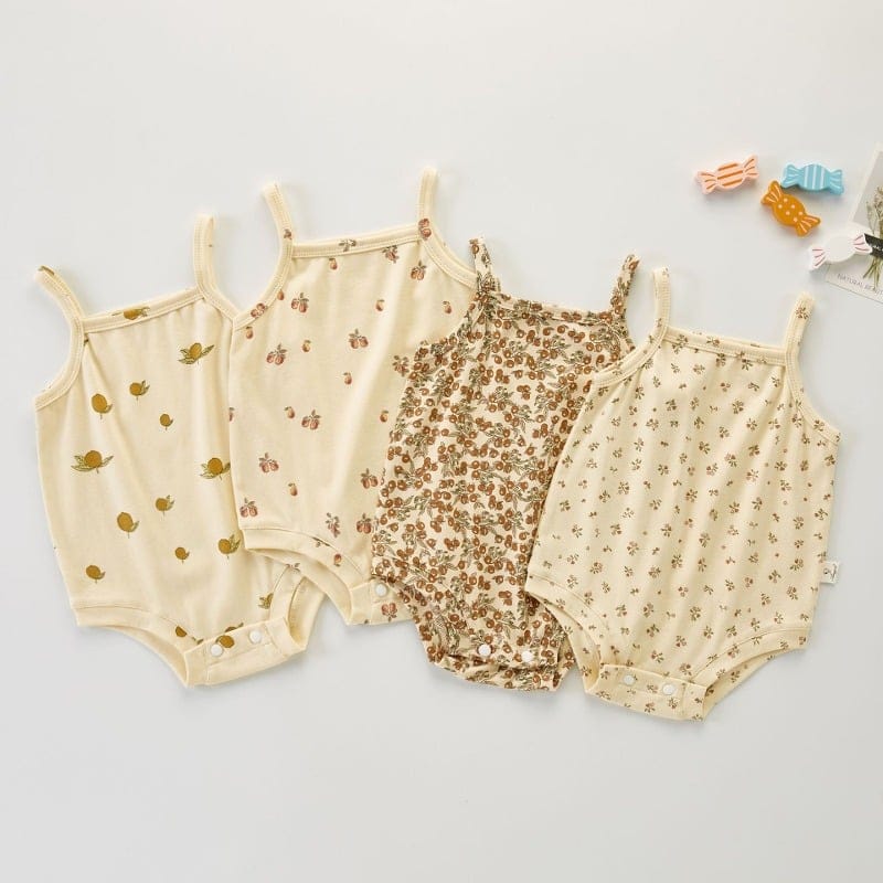 【BABY】木の実レモン小花柄キャミソールボディスーツ