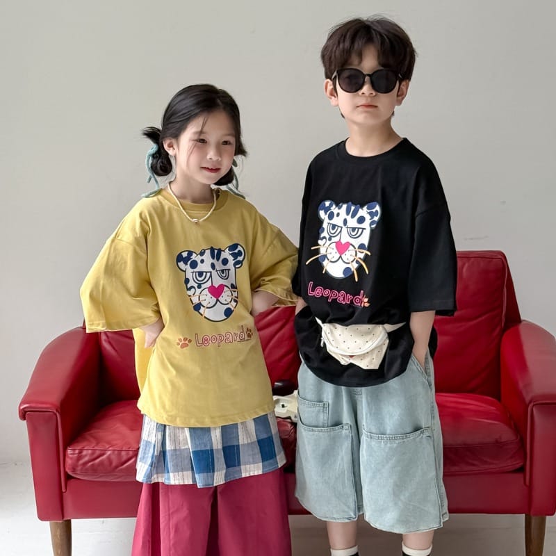 【KID】レオパードフェイスプリント半袖Tシャツ