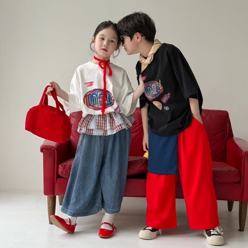 ペインティング英字ロゴプリント半袖Tシャツ