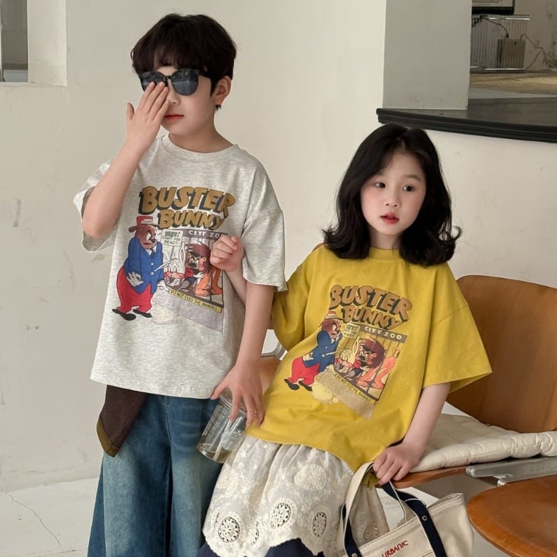 アニマルストーリー英字プリント半袖Tシャツ