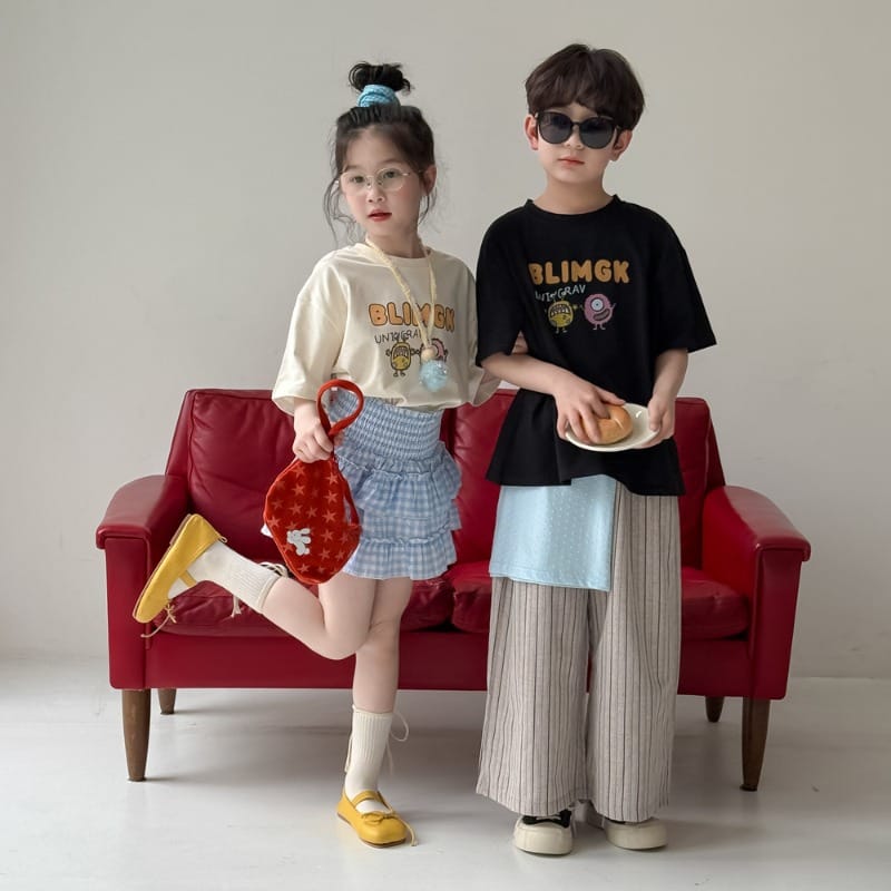 【KID】モンスター英字プリント半袖クルーネックTシャツ