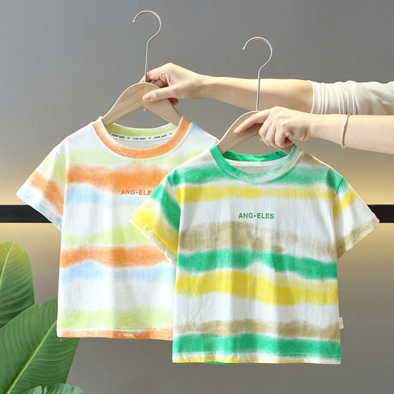 エンジェルプルートマルチストライプ半袖Tシャツ