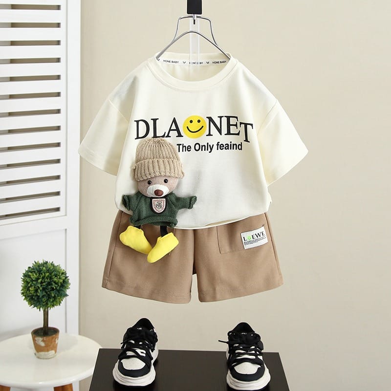くまスマイル半袖Tシャツハーフパンツセットアップ