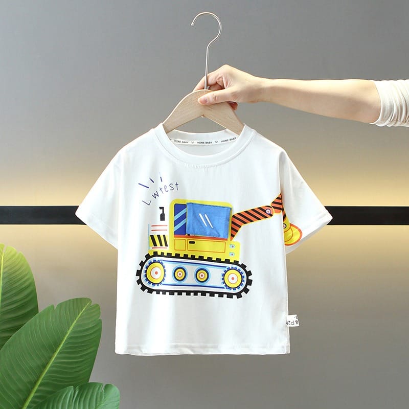【KID】仕掛け付き恐竜ショベルカー半袖Tシャツ