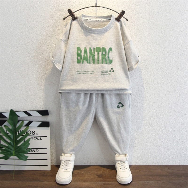【セット】英字ロゴプリント半袖Tシャツロングパンツセット