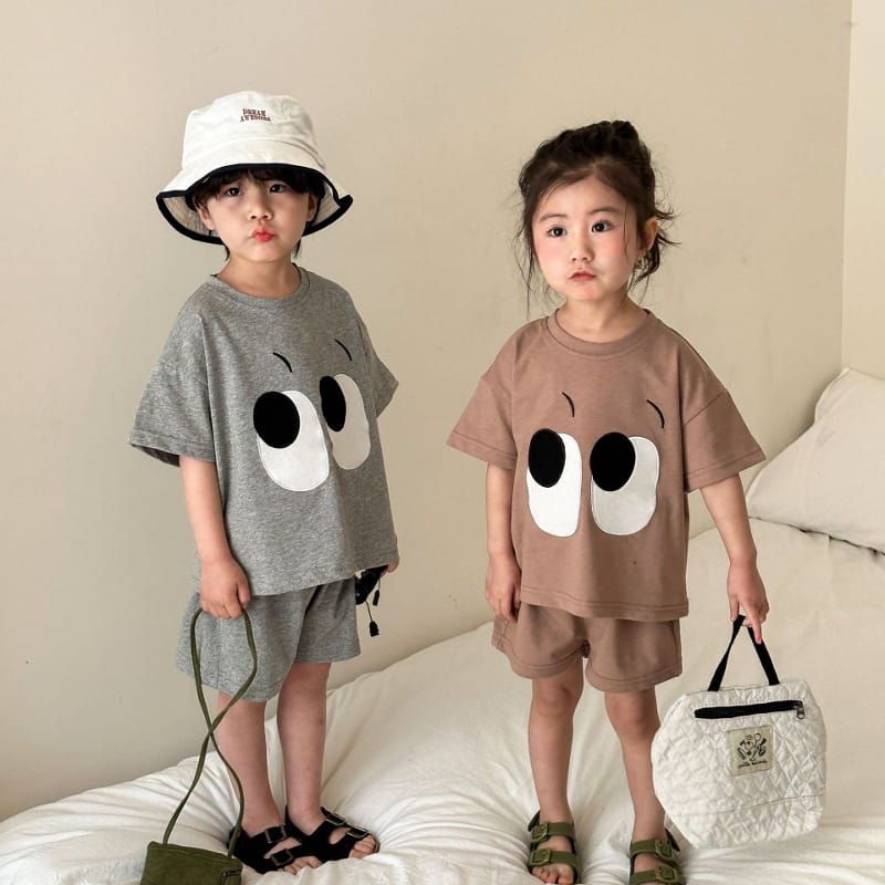 【セット】ビッグアイ半袖Tシャツハーフパンツセットアップ