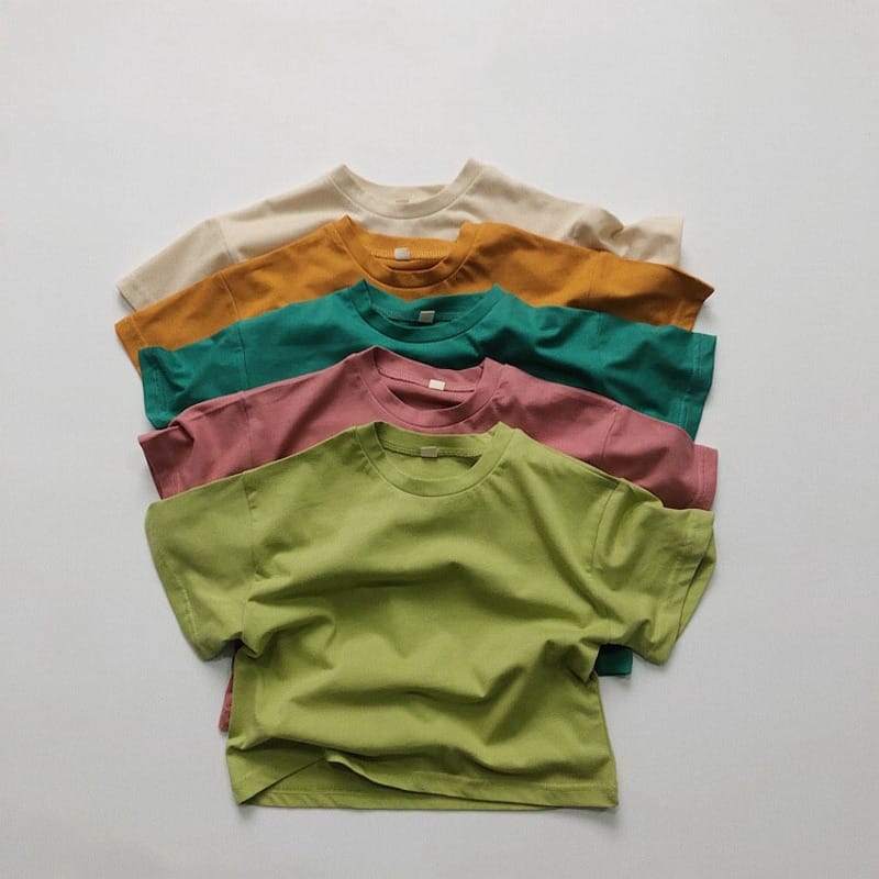 【KID】キャンディカラードロップショルダー半袖Tシャツ