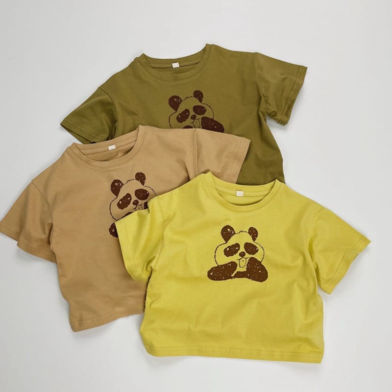 【KID】ひょっこりパンダプリント半袖Tシャツ