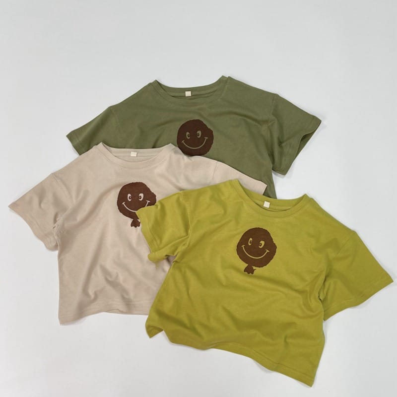 【KID】スマイル風船プリント半袖クルーネックTシャツ