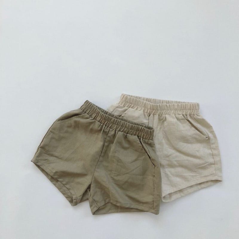 【KID】ベーシックコットンリネンハーフパンツ