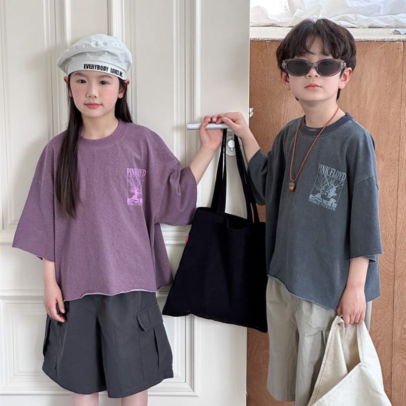 【KID】ファンキープリントカットオフ半袖Tシャツ