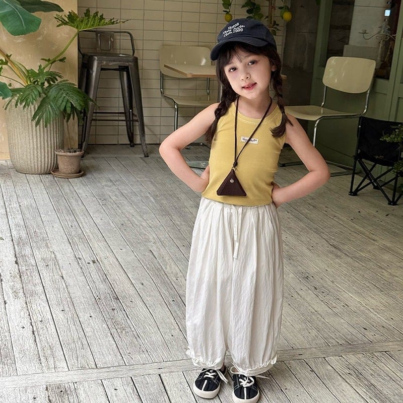 【KID】ロゴラベル無地ノースリーブTシャツ