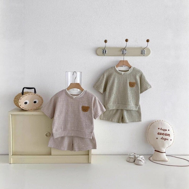 【セット】ワッフルくま半袖セットアップ