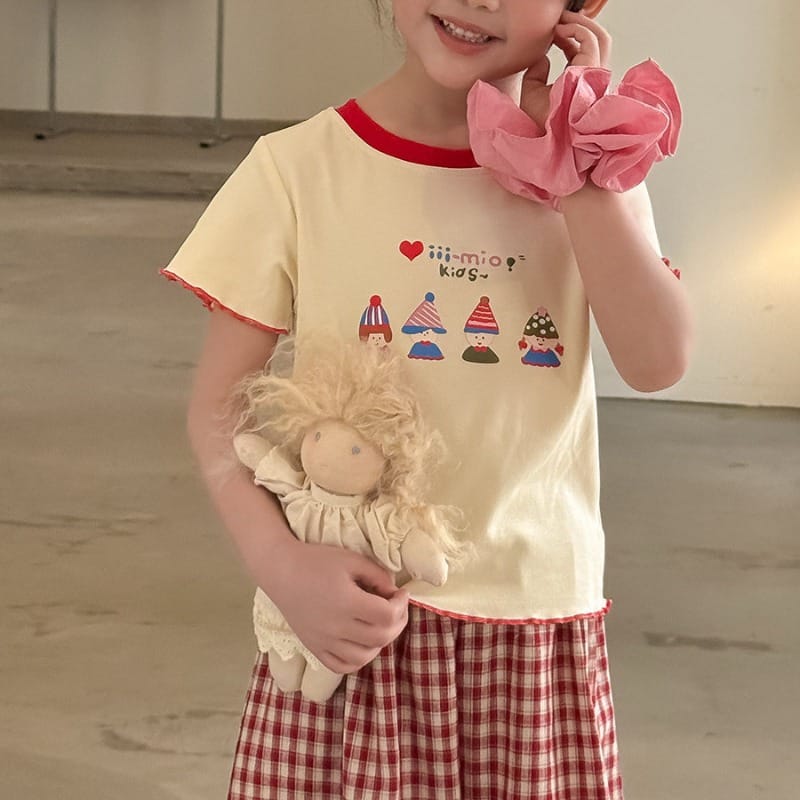 【KID】ネットスクール配色メロウフリルキャラクター半袖Tシャツ