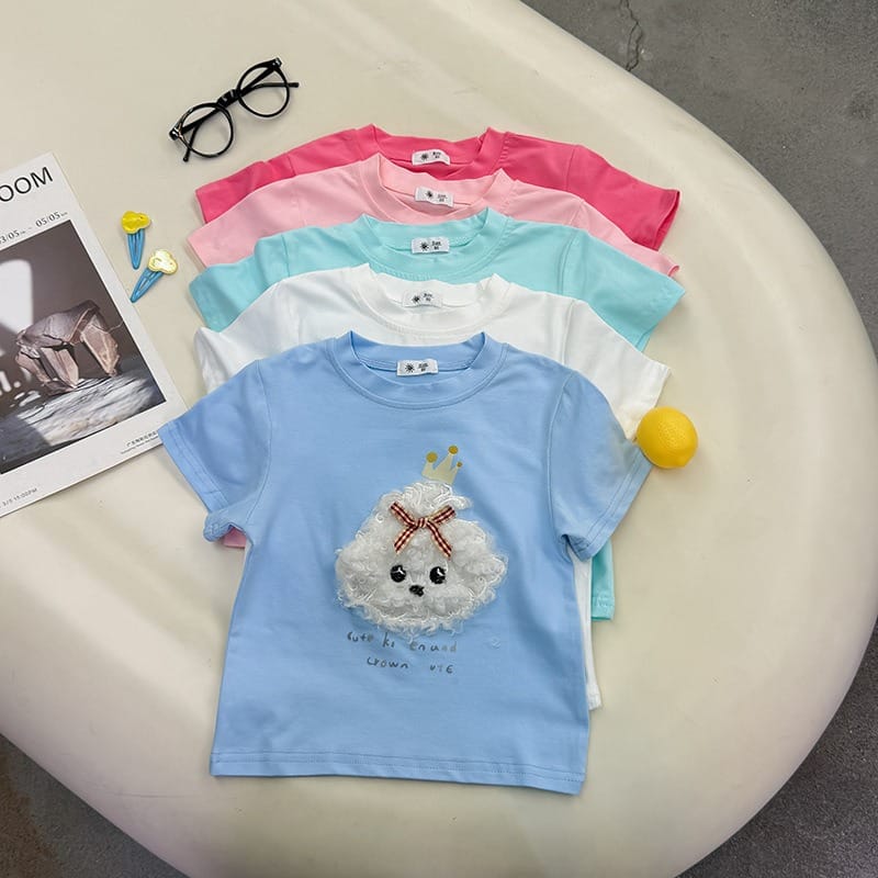 【KID】ふわふわパピー立体モチーフ半袖Tシャツ