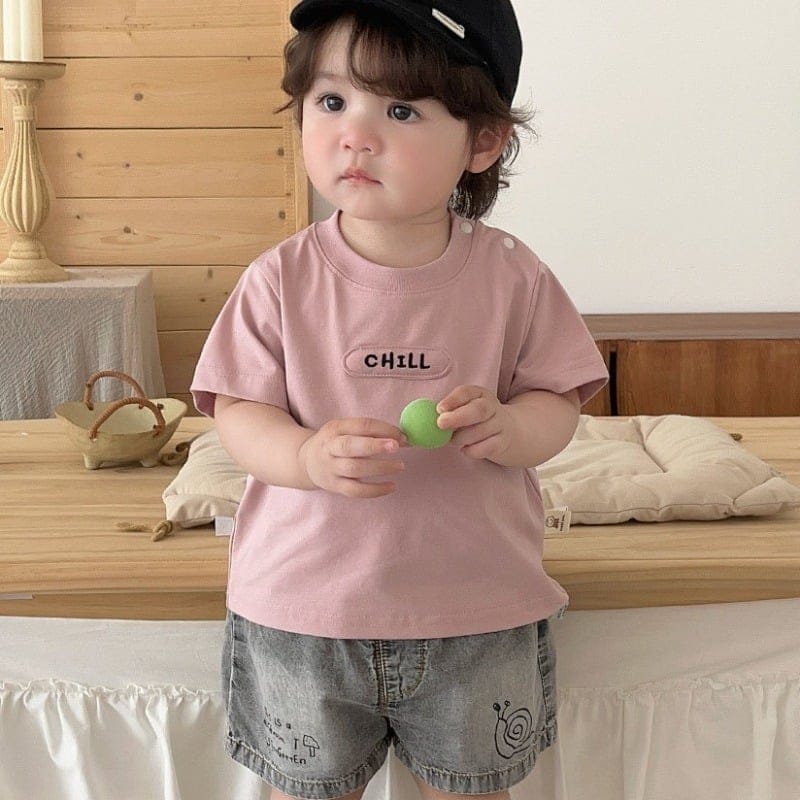 【セット】CHILLロゴ半袖Tシャツデニムショートパンツセットアップ