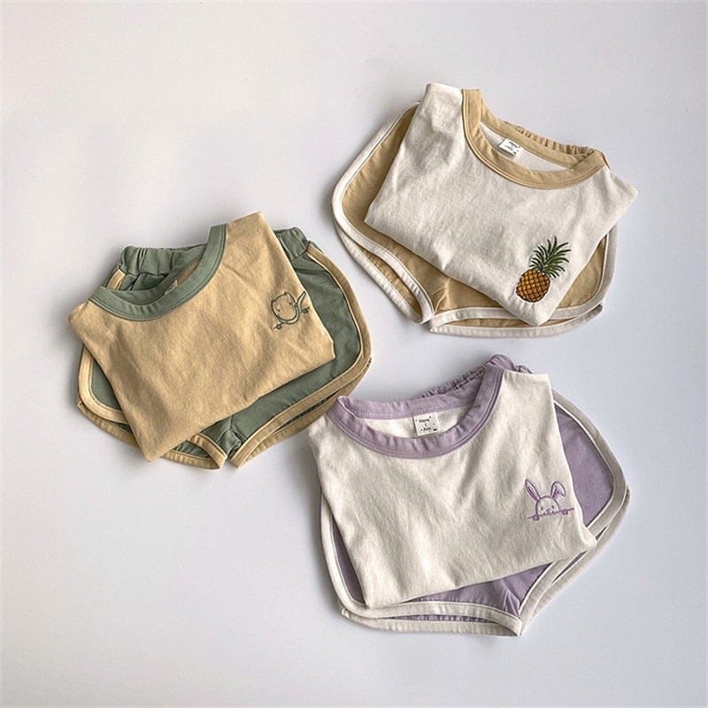 【セット】アニマルモチーフ半袖Ｔシャツハーフパンツセットアップ