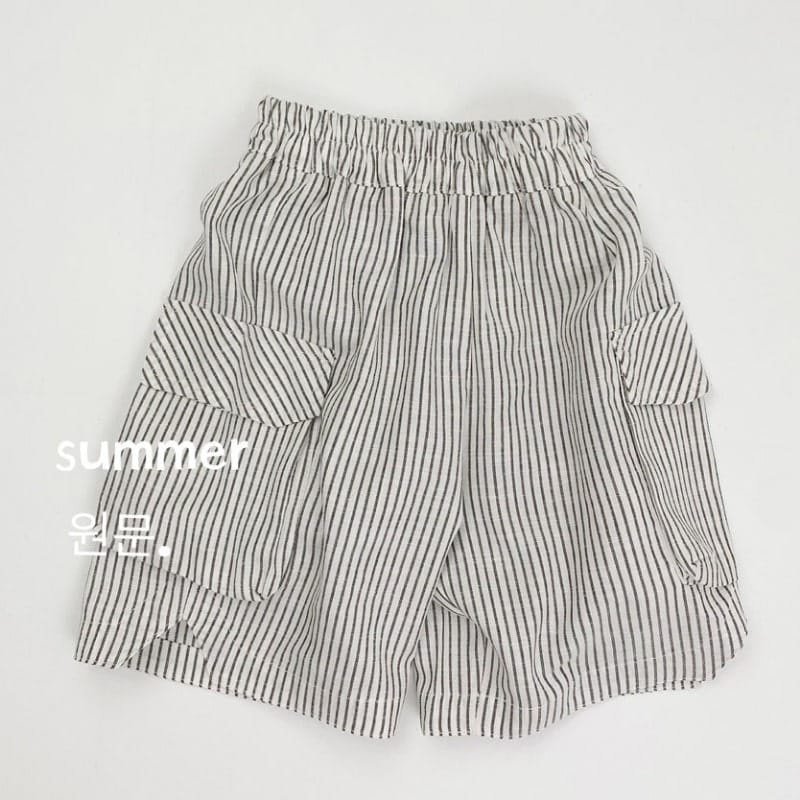 【KID】ストライプサイドポケットハーフパンツ