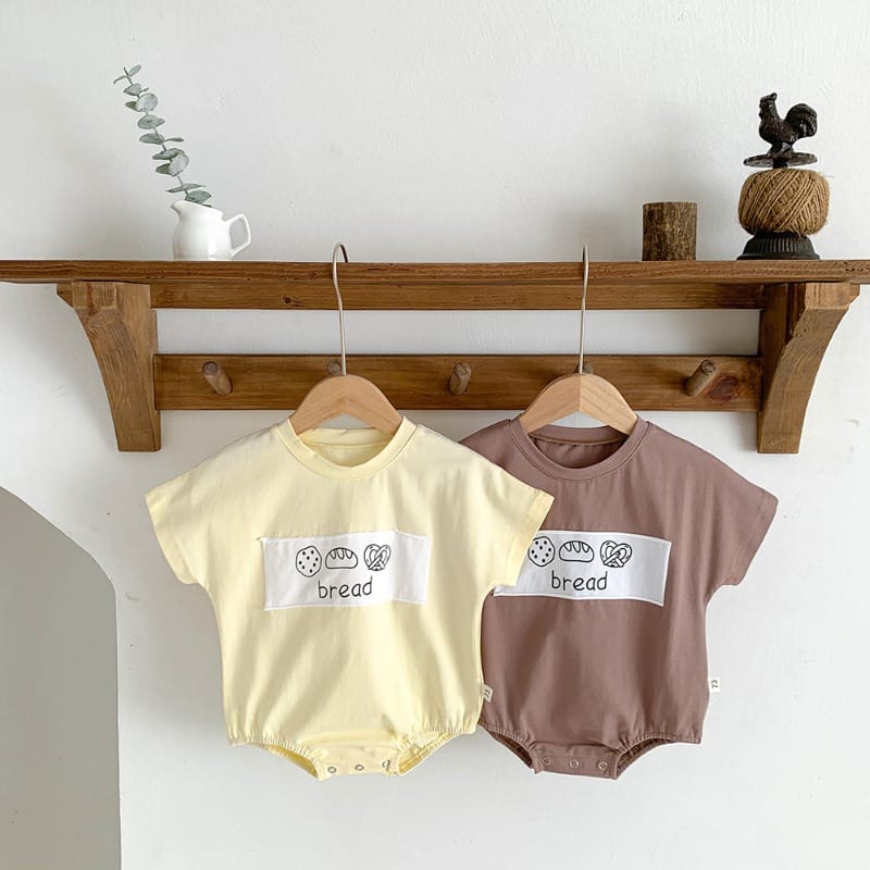 【BABY】ブレッドイラスト半袖ベビーロンパース