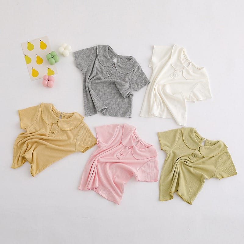 【BABY】ウィークエンド丸襟リブ半袖Tシャツ