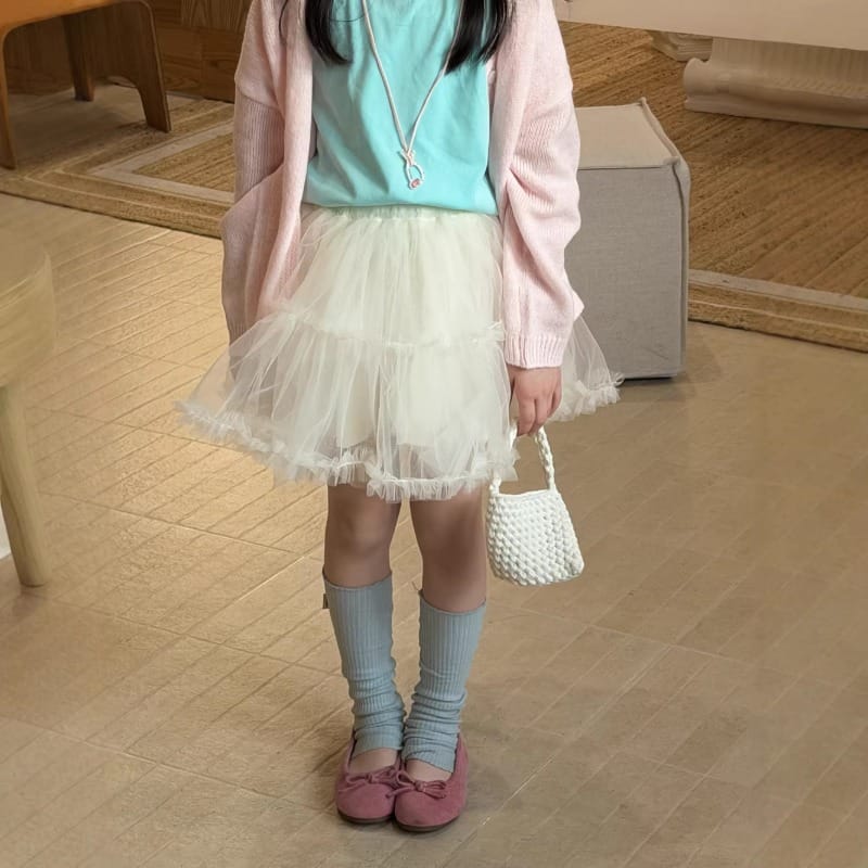 【KID】フリルレースチュールティアードスカート