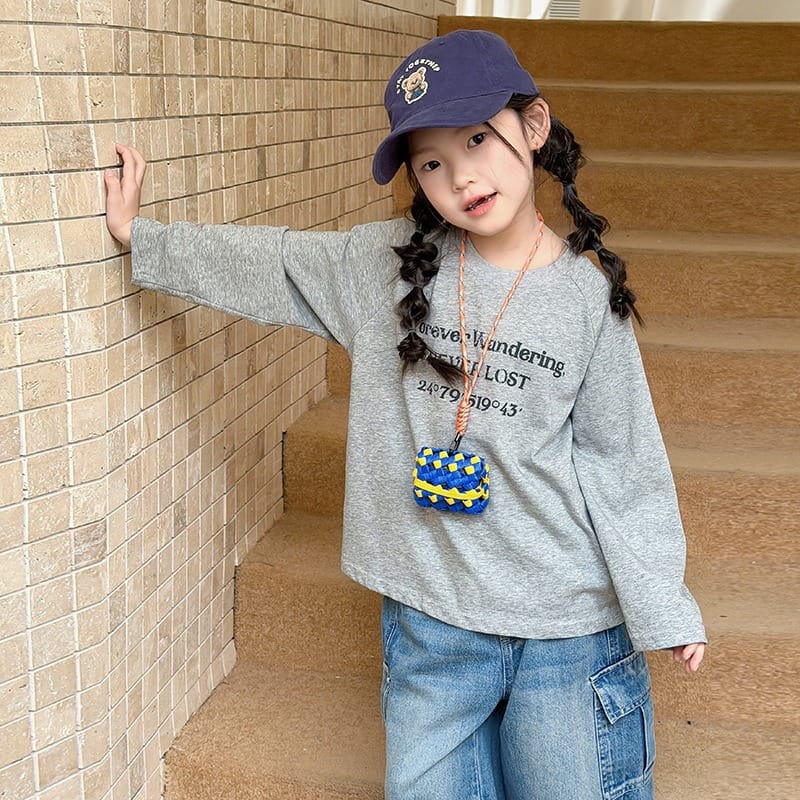 【KID】英字レタープリントゆったり長袖Tシャツ