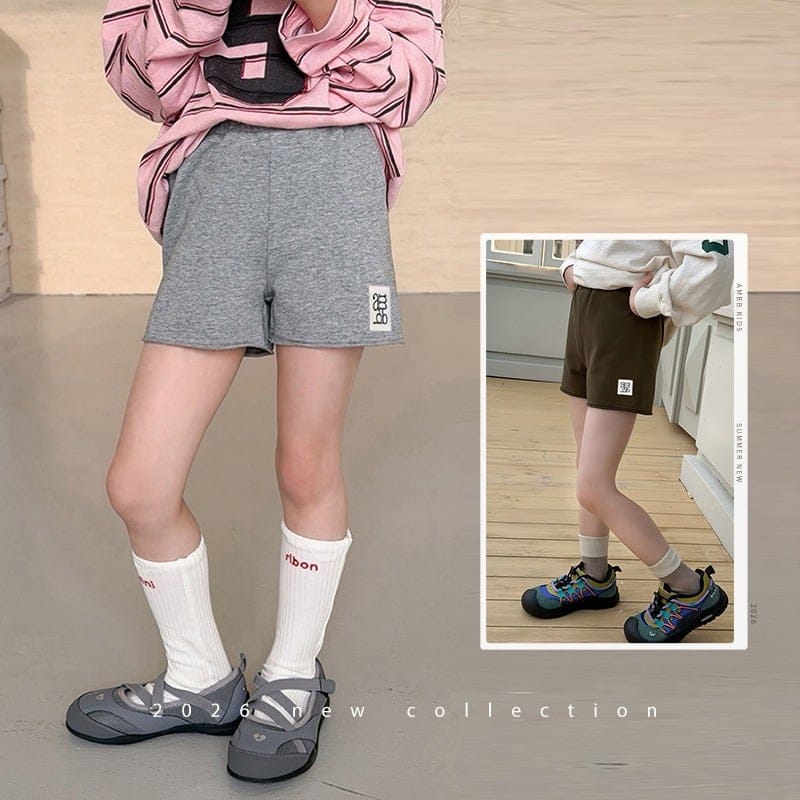 ガールズサイドタグコットンショートパンツ