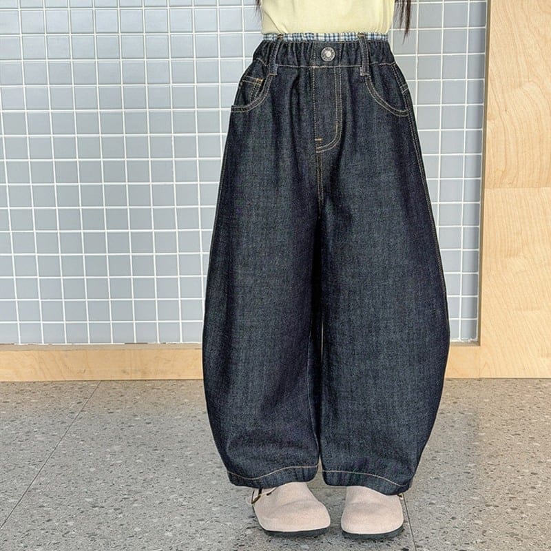 【KID】ネバーコーブウエストゴムワイドデニムパンツ