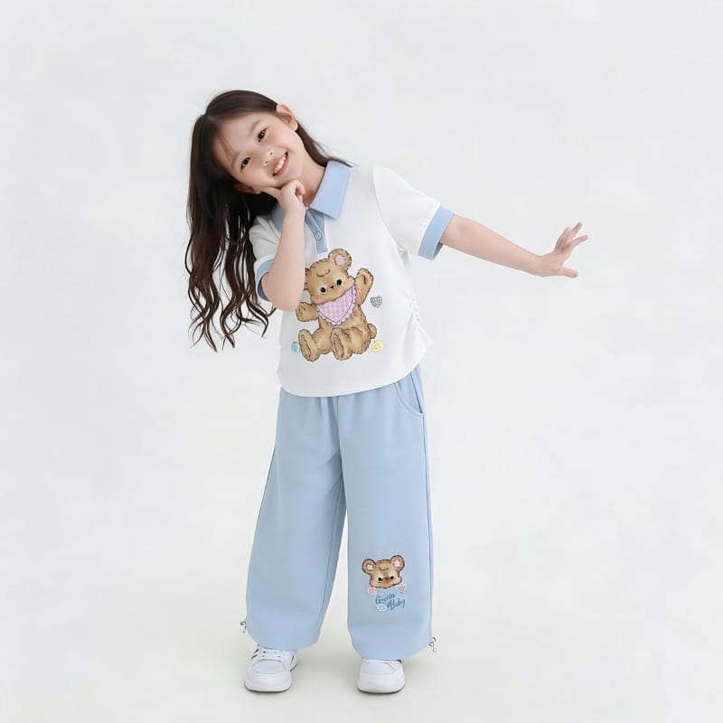 【セット】くま半袖Tシャツロングパンツセットアップ