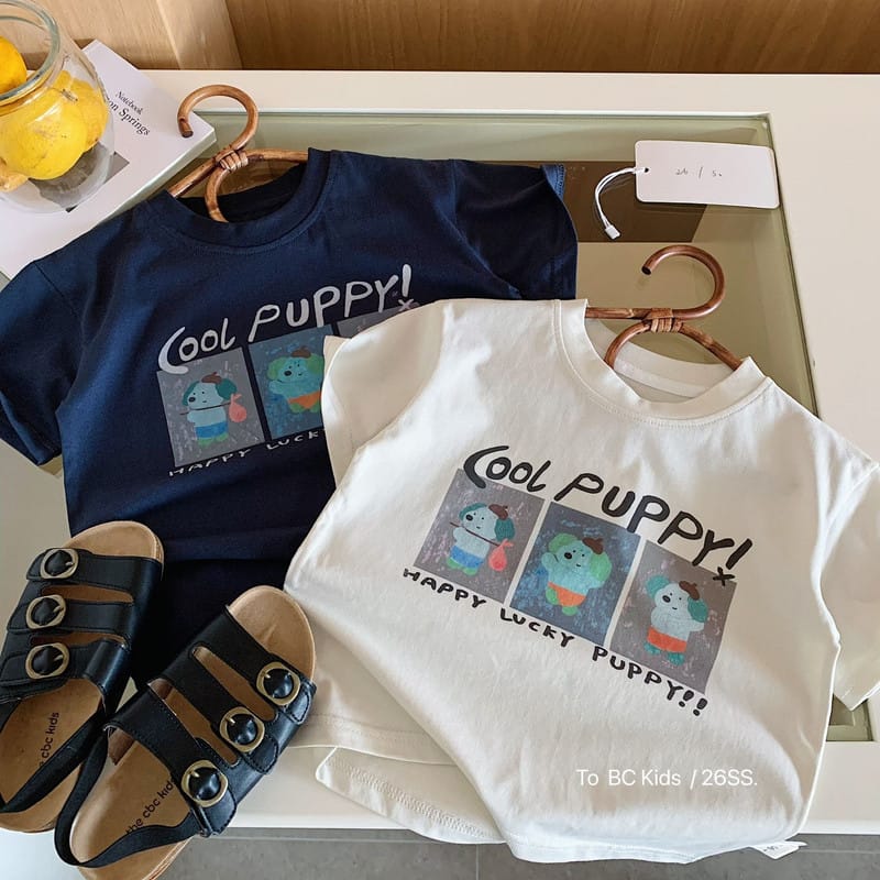 【KID】クールラッキーパピープリント半袖Tシャツ