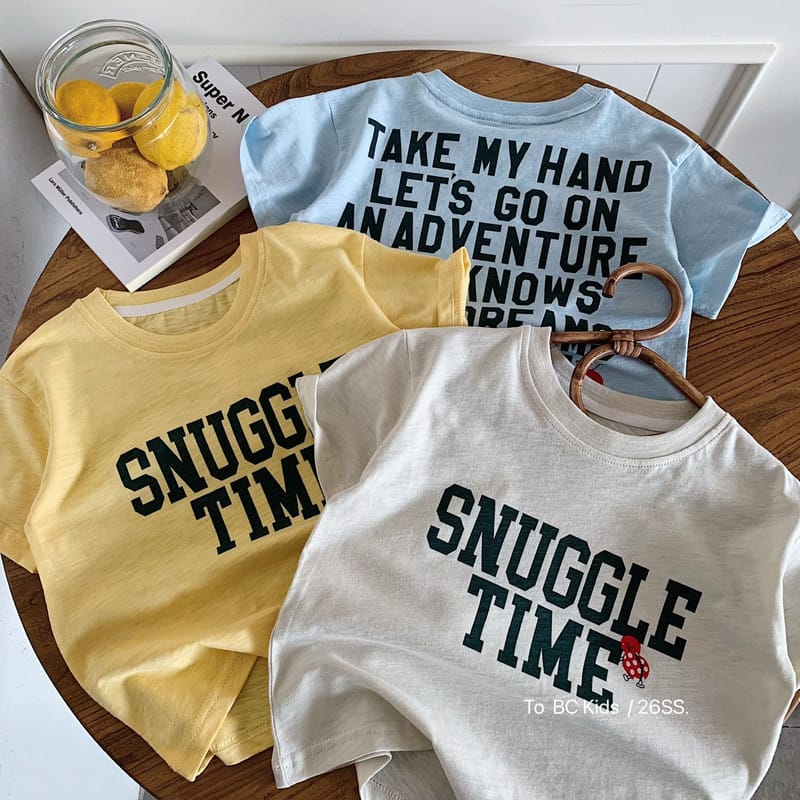 【KID】英字ロゴプリントカジュアル半袖Tシャツ