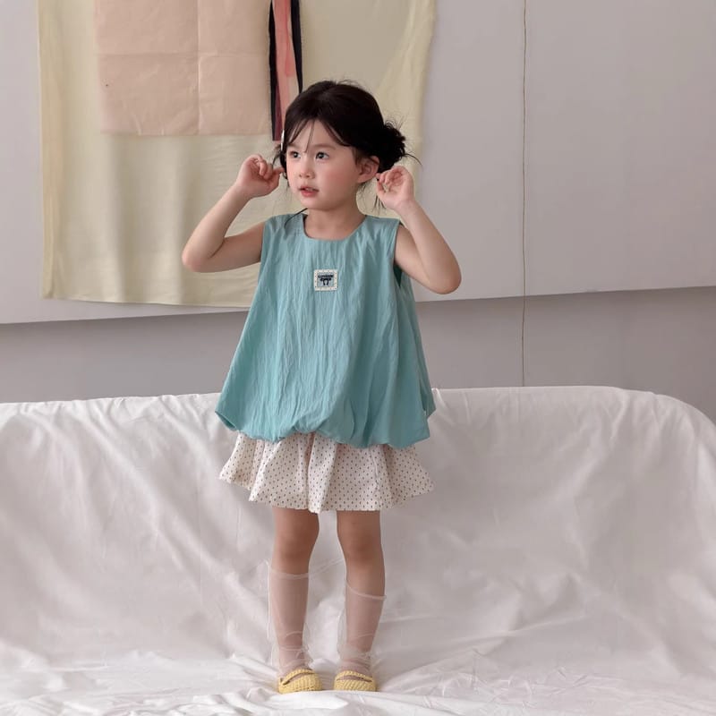 【KID】ドット柄コットンフリルキュロットパンツ
