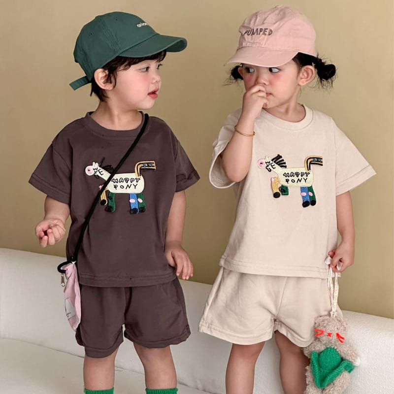 【セット】ポニー半袖Tシャツハーフパンツセットアップ