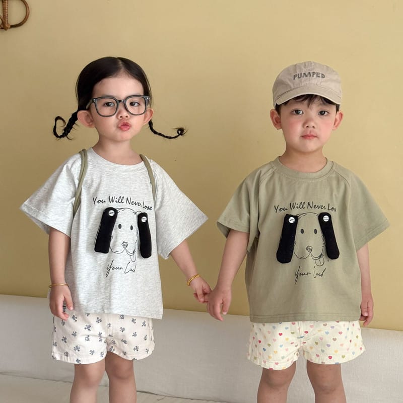 【KID】いぬ耳モチーフ英字ロゴプリント半袖Tシャツ