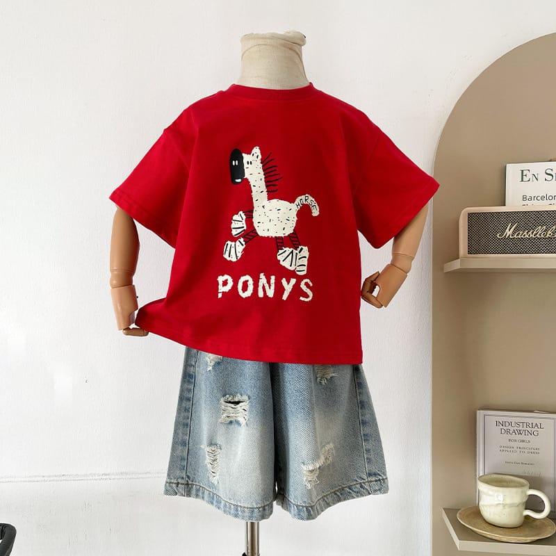 【KID】ビッグポニープリント半袖Tシャツ